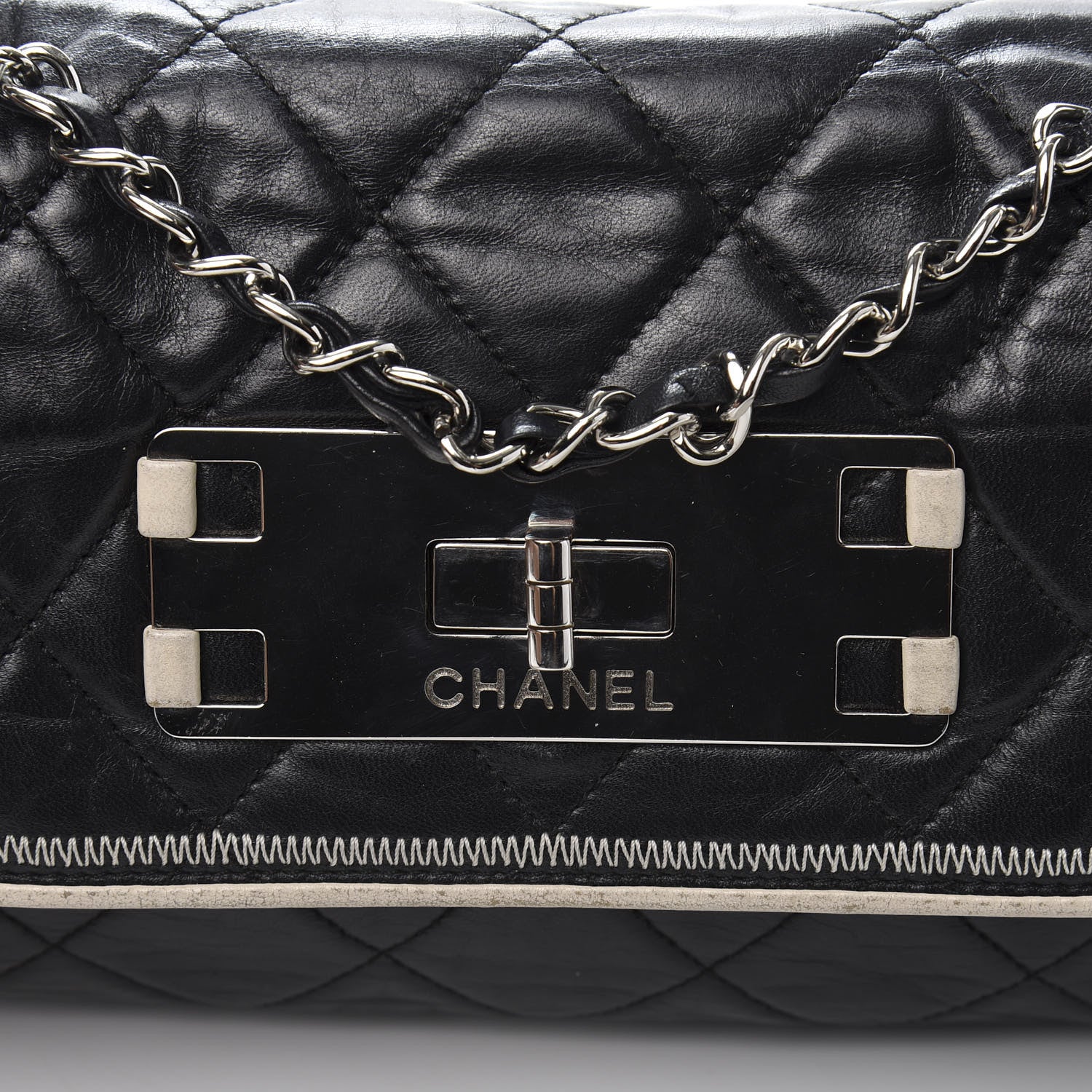 Chanel Lambskin East West Mademoiselle Flap Black 11 of 12