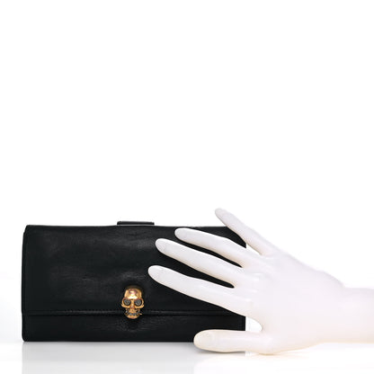 Alexander McQueen Calfskin Skull Continental Wallet Black 4 of 30