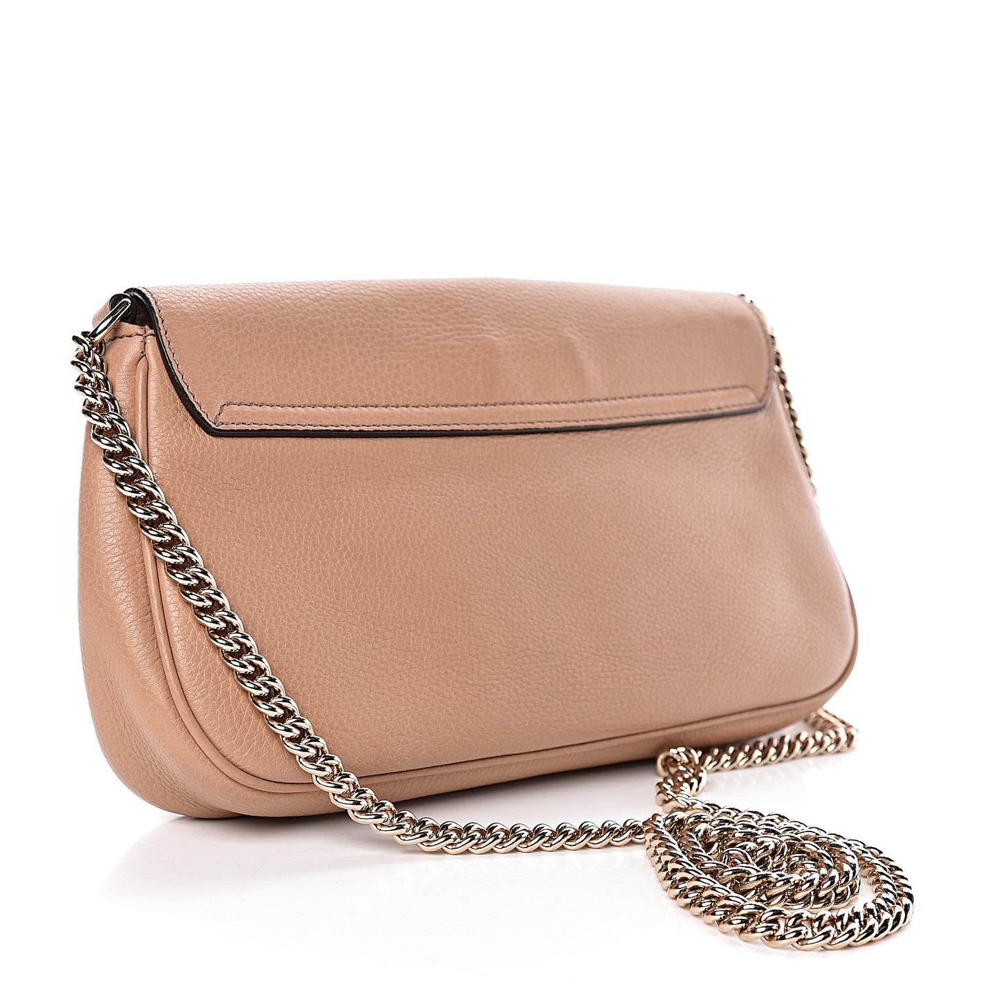 Pebbled Calfskin Medium Soho Flap Crossbody Camelia