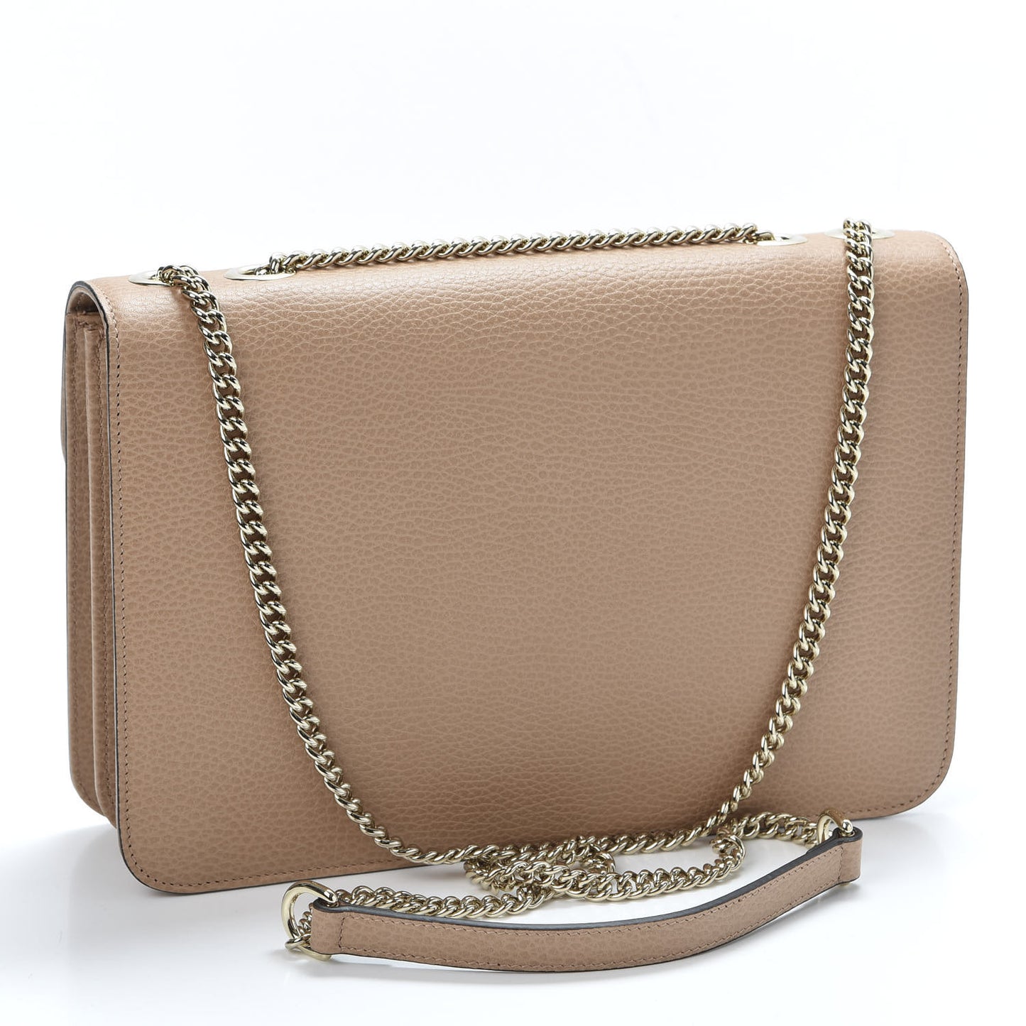 Dollar Calfskin Interlocking G Shoulder Bag Camelia