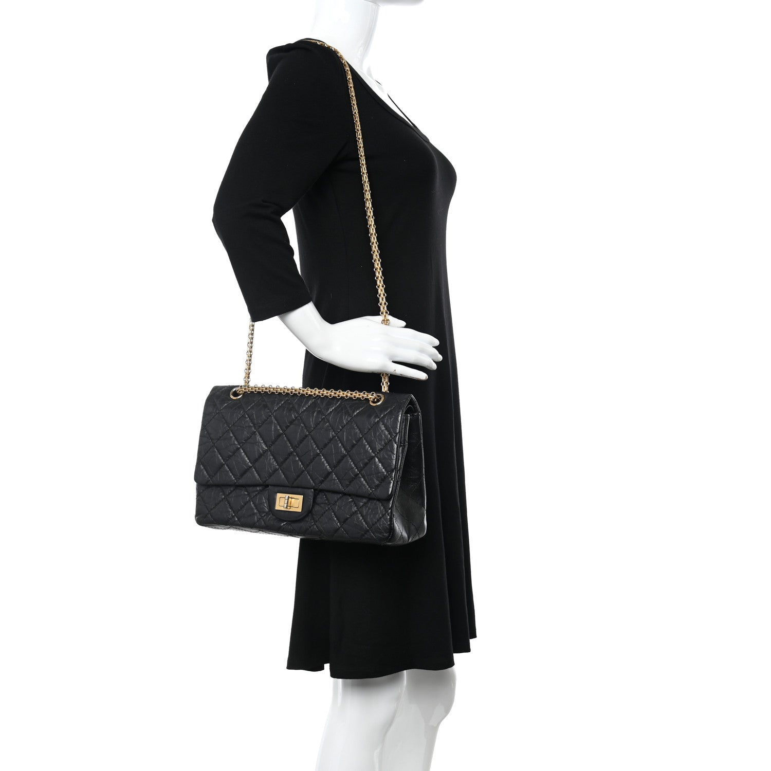 Chanel Aged Calfskin Quilted 2.55 Reissue 227 Flap Black 2 of 19