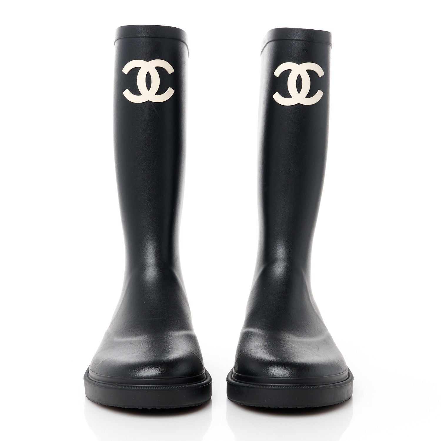 Chanel Caoutchouk CC High Boots 38 Black 2 of 11
