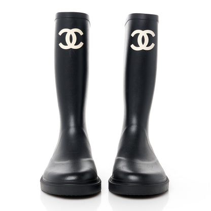 Chanel Caoutchouk CC High Boots 38 Black 2 of 11