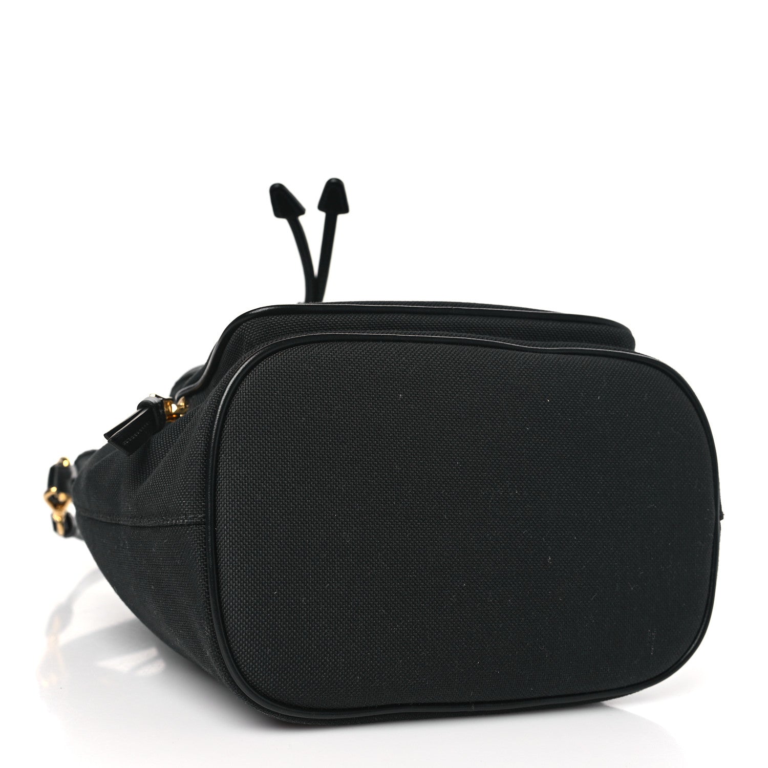 Prada Jacquard Logo Mini Bucket Crossbody Bag Black 4 of 8