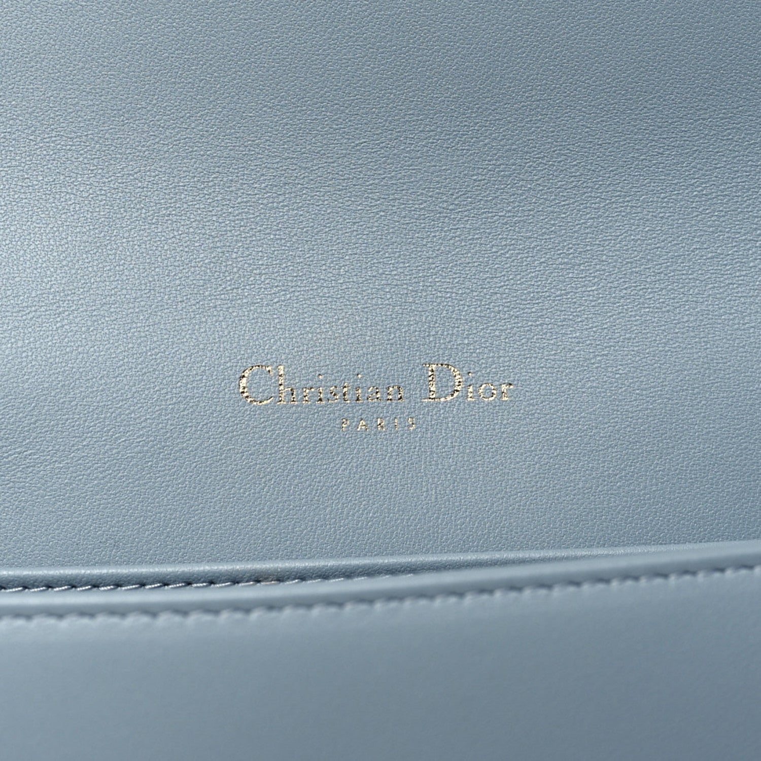 Christian Dior Lambskin Cannage Lady Dior Chain Wallet Cloud Blue