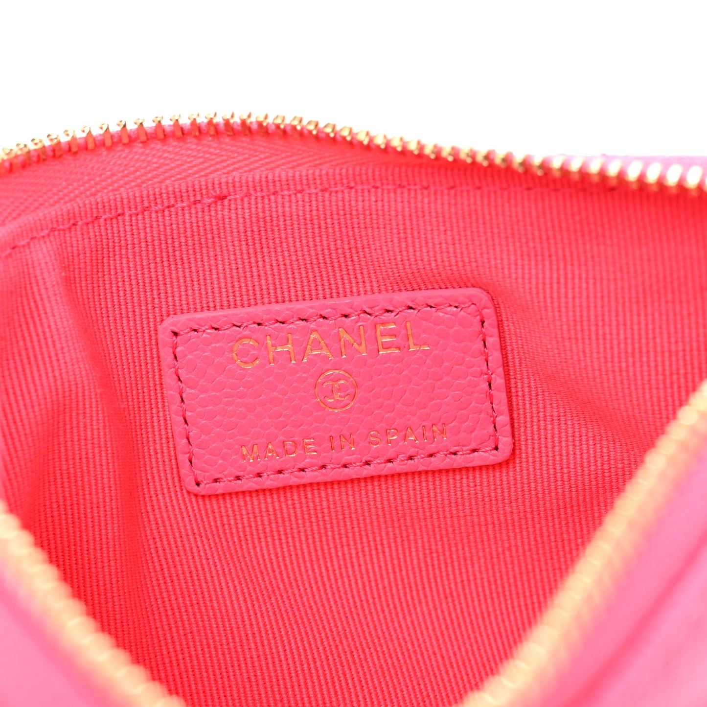 Caviar Quilted Small Cosmetic Case Pink