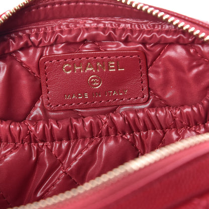 Chanel Caviar Quilted Small Curvy Pouch Cosmetic Case Pink 8 of 10
