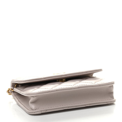 Chanel Lambskin Quilted Pearl Crush Clutch With Chain Light Purple 3 of 7