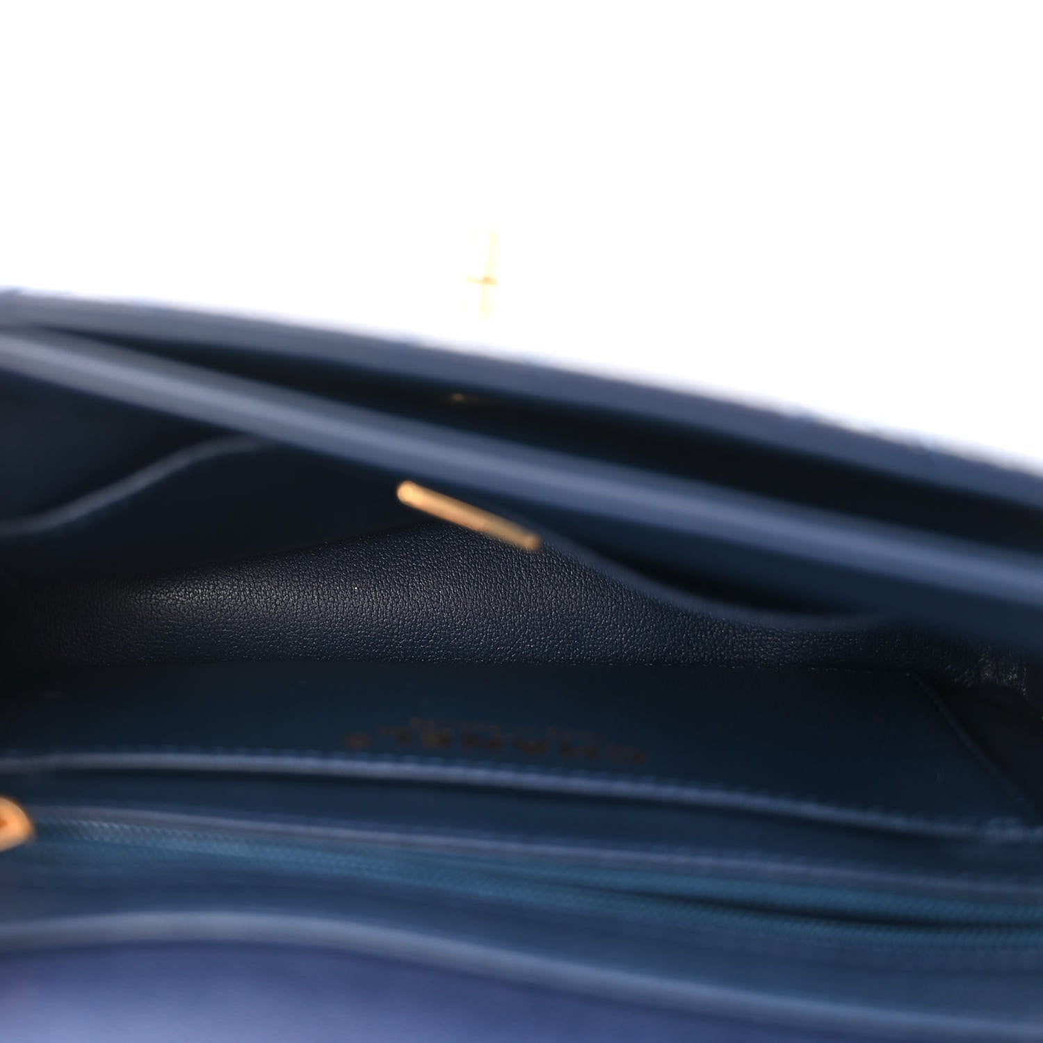 Chanel Shiny Caviar Quilted Mini Top Handle Flap Navy Blue 5 of 11