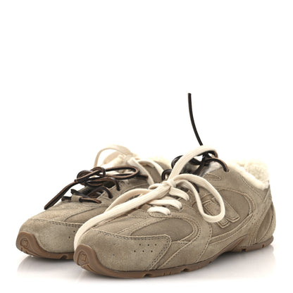 Miu Miu X NEW BALANCE Suede Shearling 530 SL Sneakers 36 Bleached Ecru 4 of 10