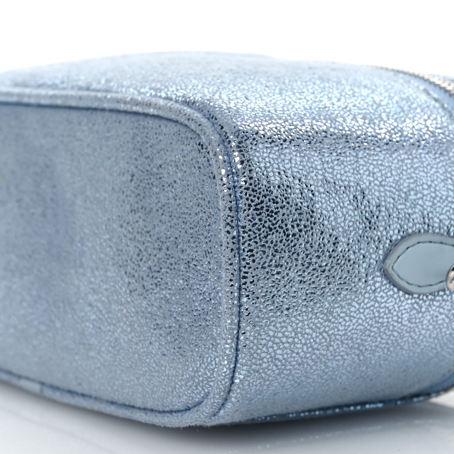 Metallic Shaggy Deer Falabella Cosmetic Case Blue