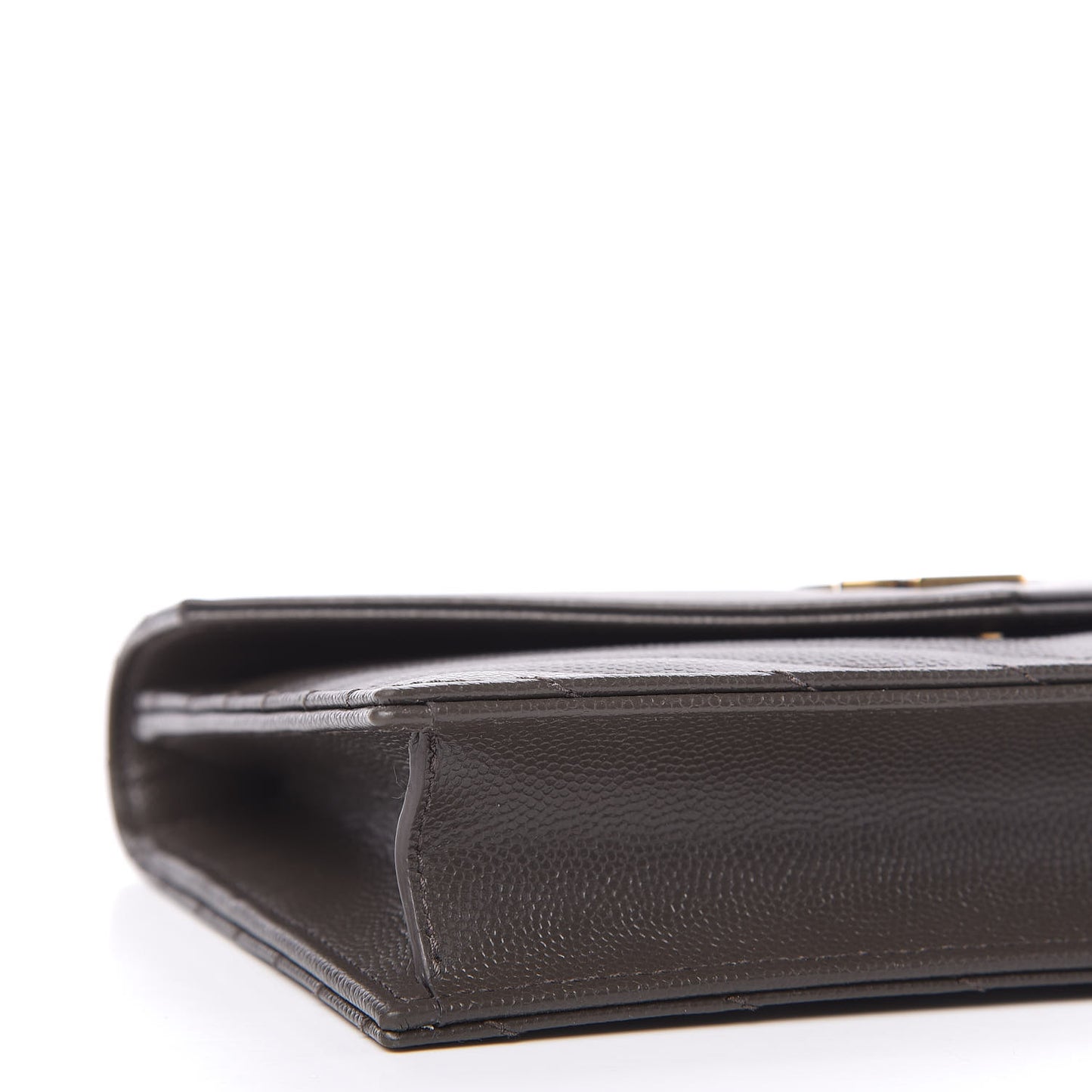 Grain De Poudre Matelasse Chevron Monogram Envelope Chain Wallet Pebble