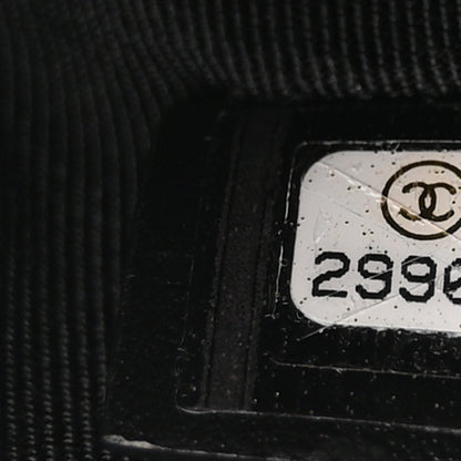 Chanel Tweed Quilted Medium Cosmetic Pouch Black Ecru White 7 of 7