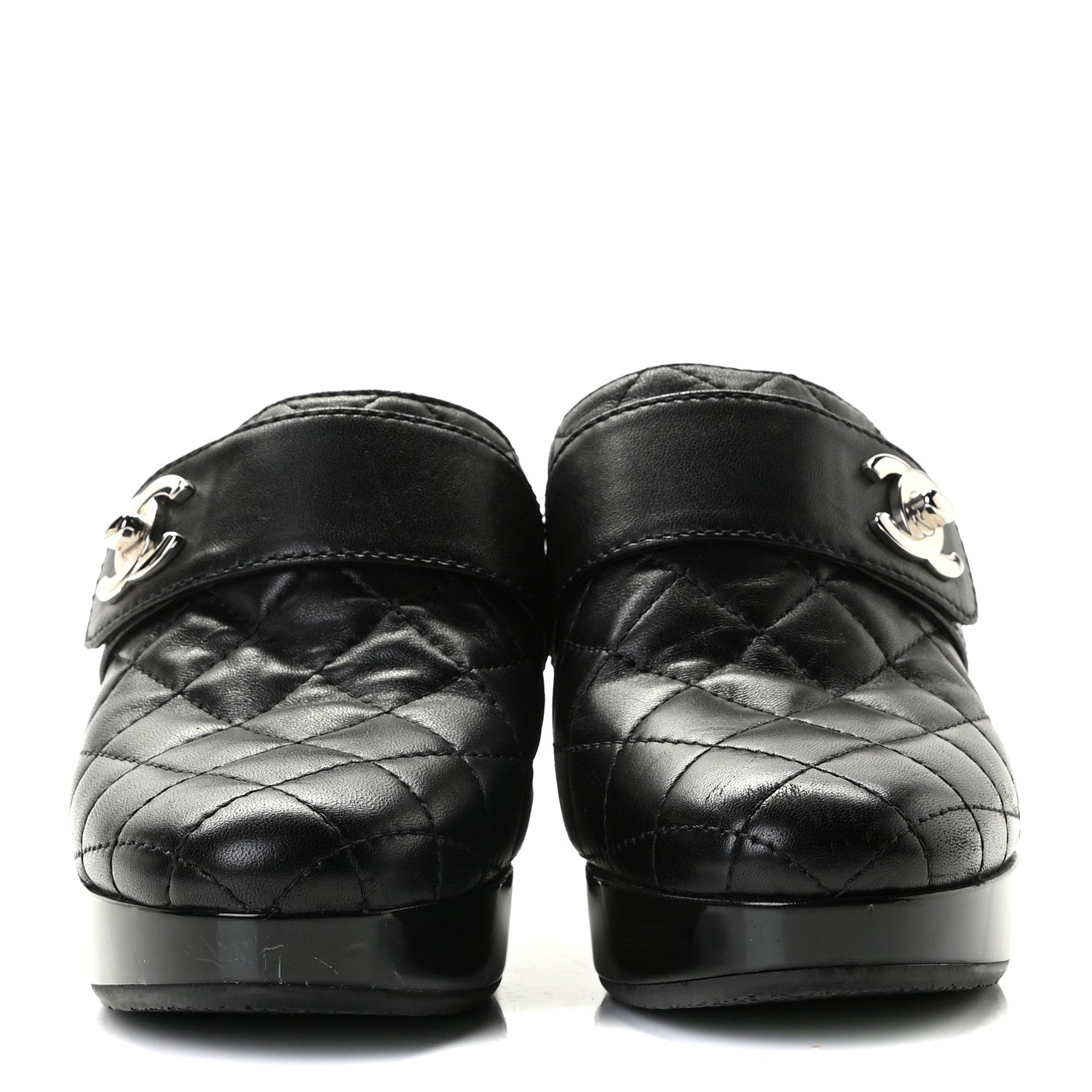 Chanel Lambskin Quilted CC Turn Lock Clogs 39.5 Black 3 of 11