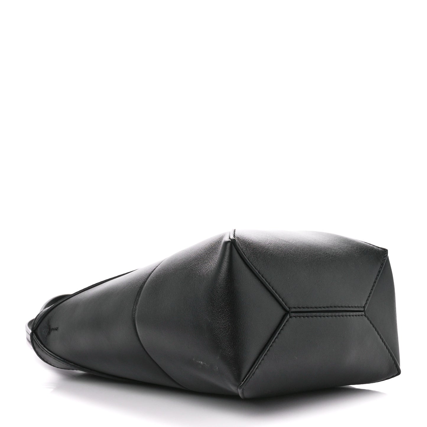 Shiny Calfskin Mini Puzzle Fold Tote Black