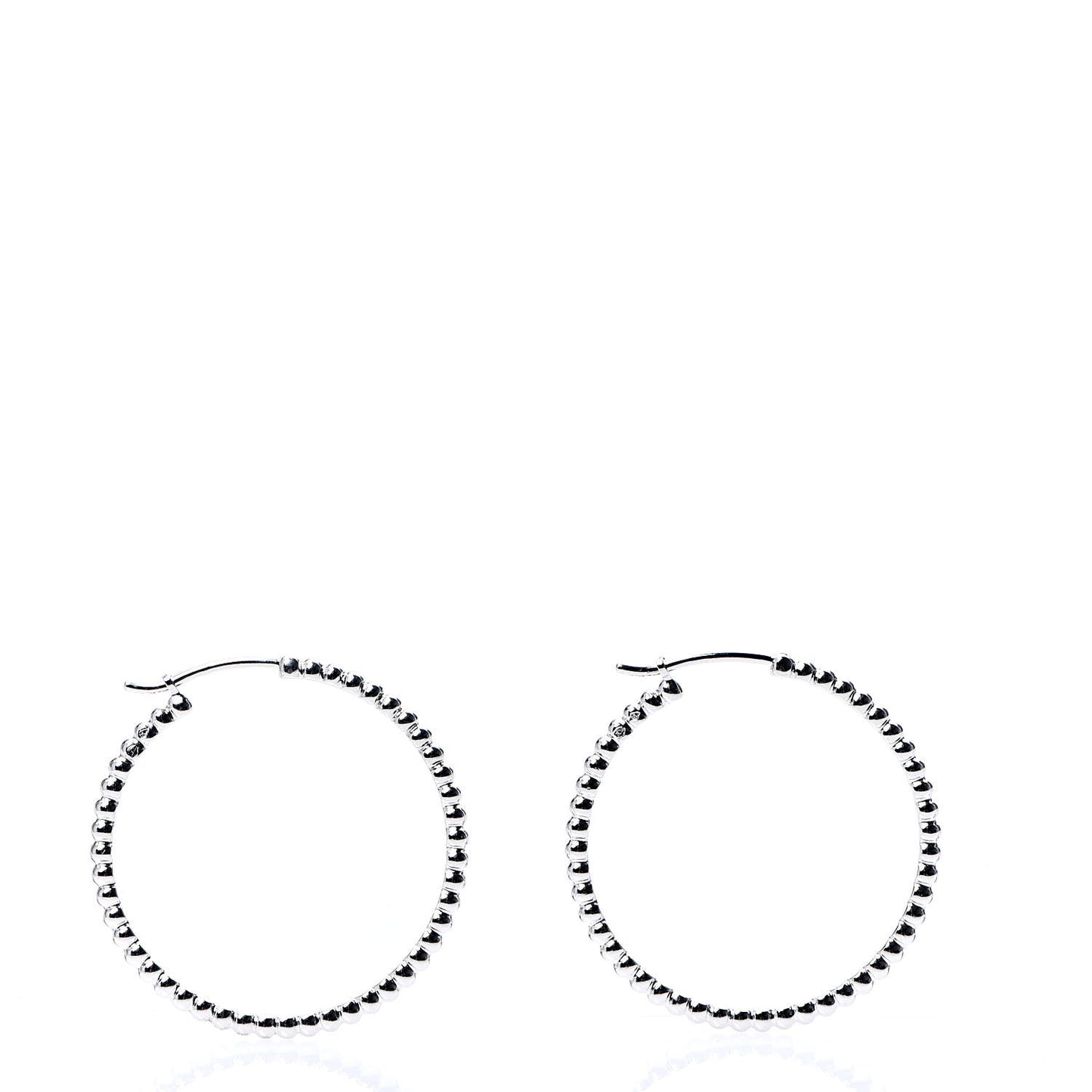 18K White Gold Small Perlee Hoop Earrings