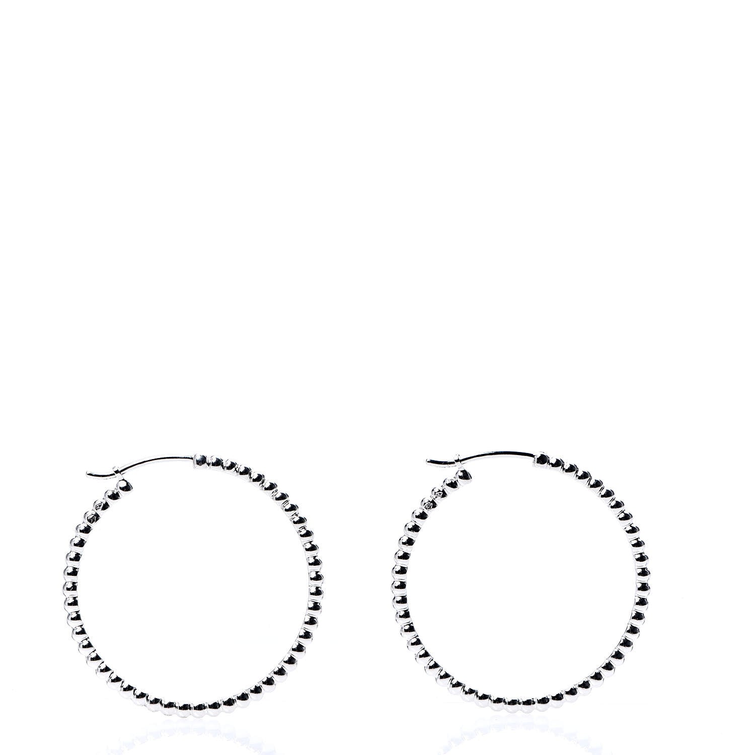 Van Cleef & Arpels 18K White Gold Small Perlee Hoop Earrings 3 of 6