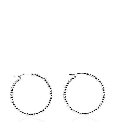 Van Cleef & Arpels 18K White Gold Small Perlee Hoop Earrings 3 of 6