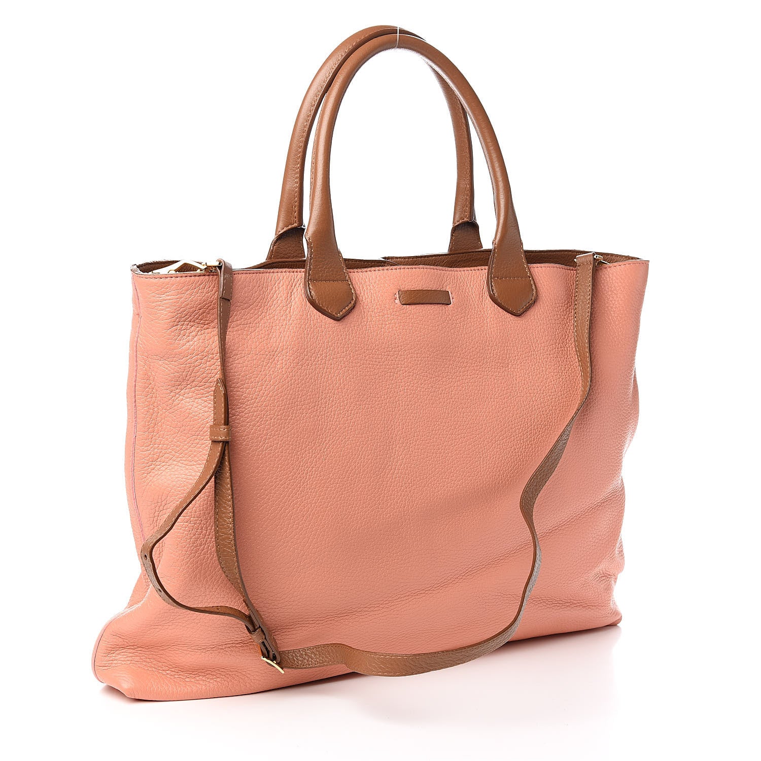 Burberry Prorsum Pebbled Calfskin Medium Studley Tote Peach Mid Camel 3 of 11