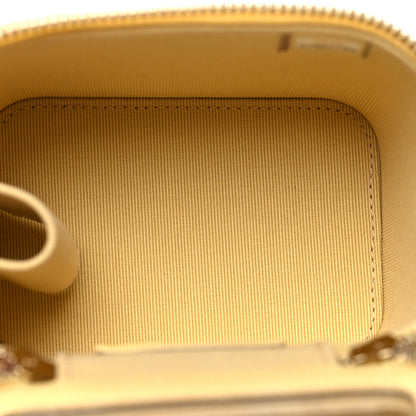 Chanel Lambskin Quilted Top Handle Mini Vanity Case With Chain Yellow 5 of 12