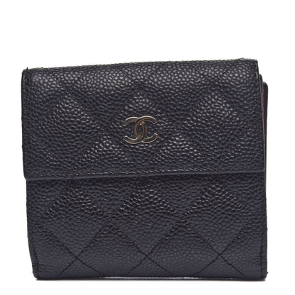 Chanel Caviar Quilted Compact French Flap Wallet Black 1 of 10