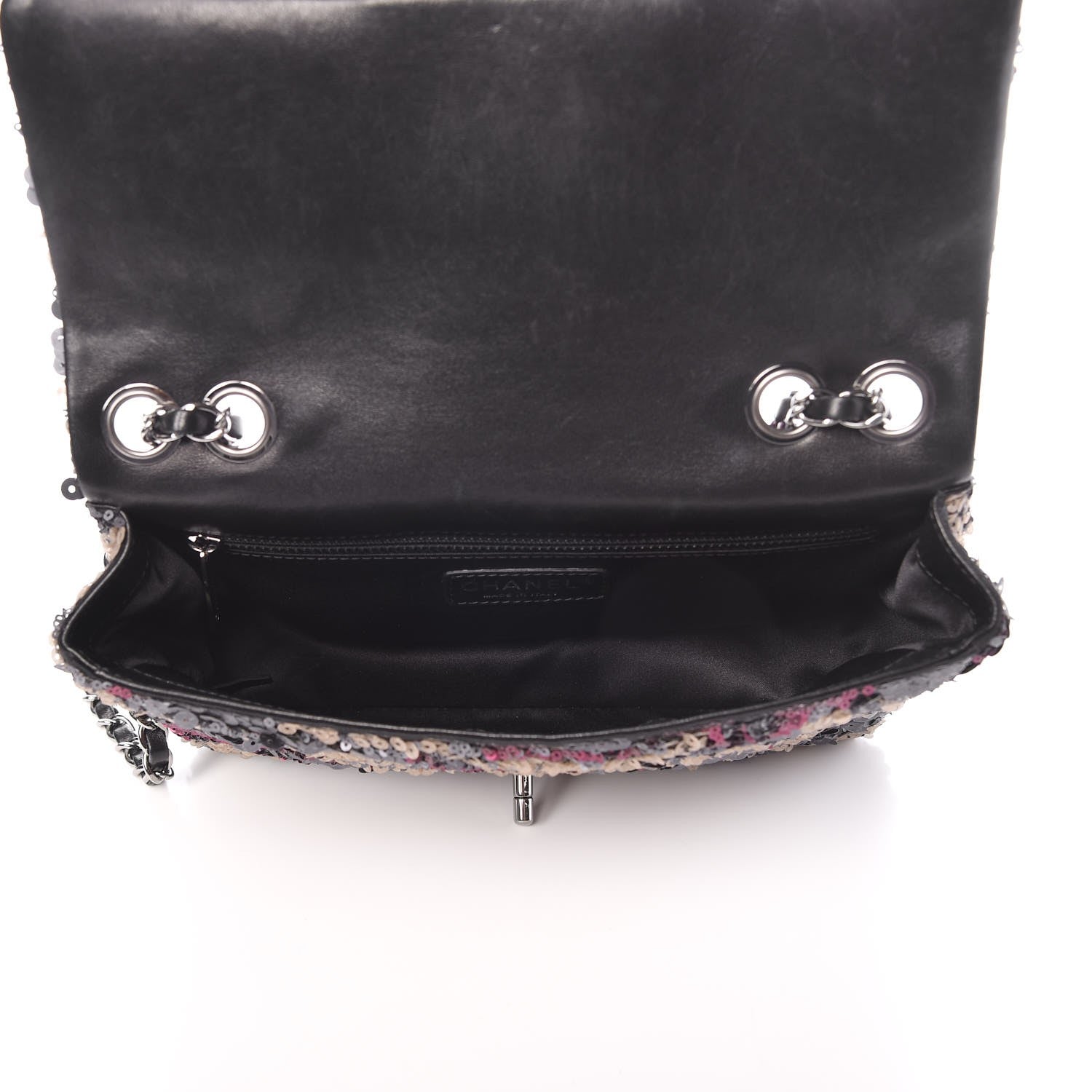 Chanel Sequin Medium Single Flap Anthracite Taupe Bordeaux 6 of 8
