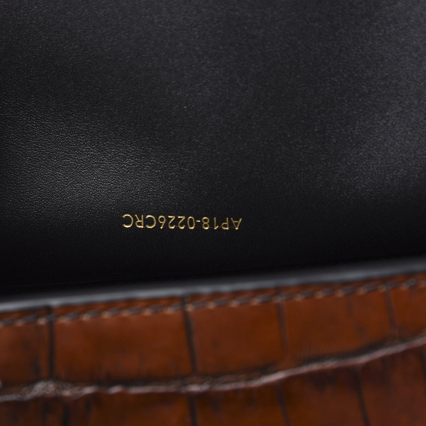 3.1 Calfskin Crocodile Embossed Mini Pashli Black Multicolor