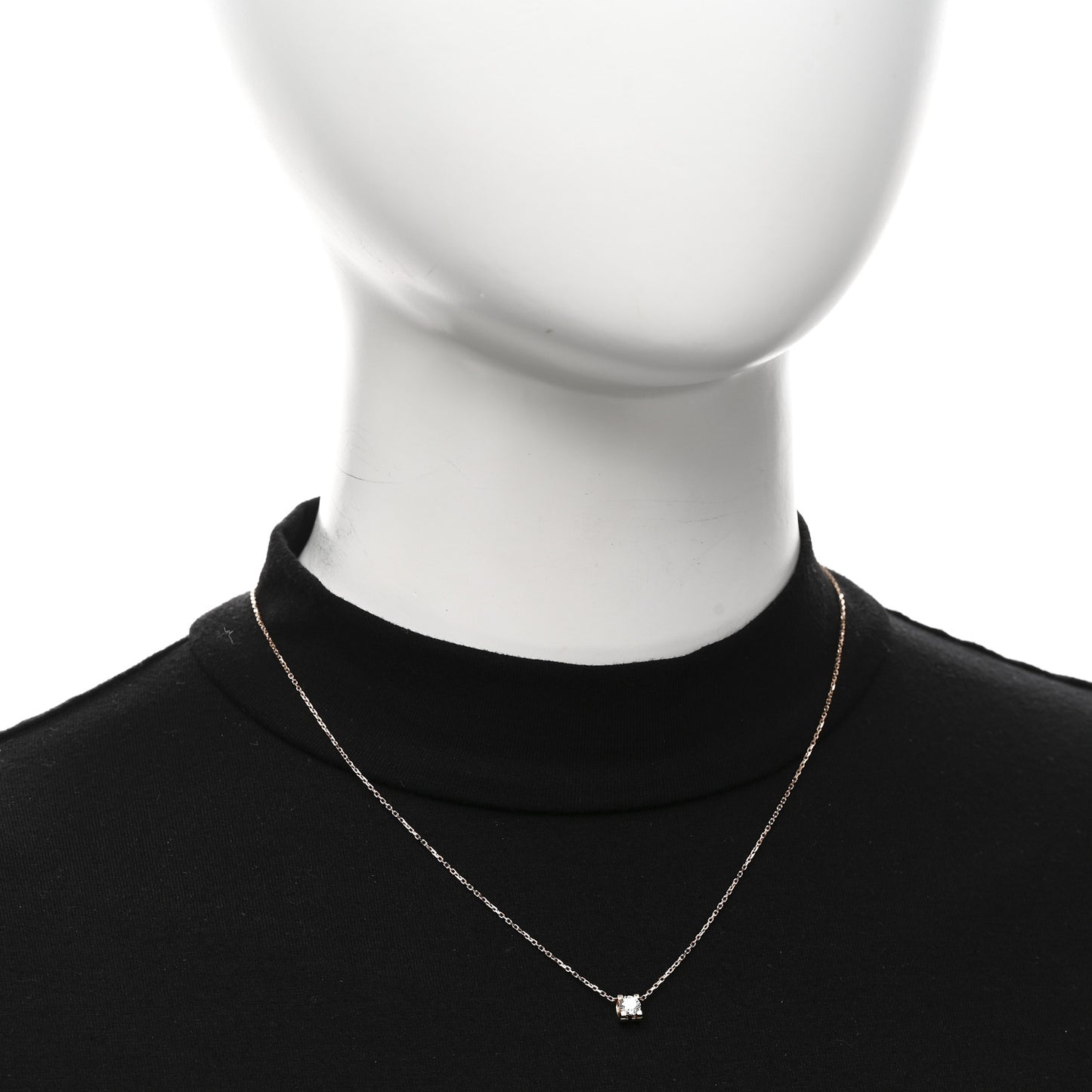 18K Pink Gold Diamond .30ct C de Cartier  Pendant Necklace