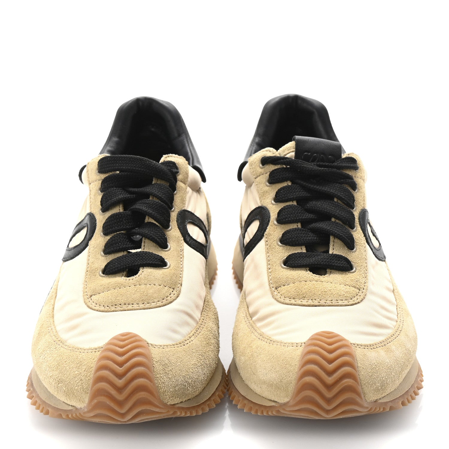 Loewe Nylon Suede Flow Runner Sneakers 37 Gold Black 3 of 11