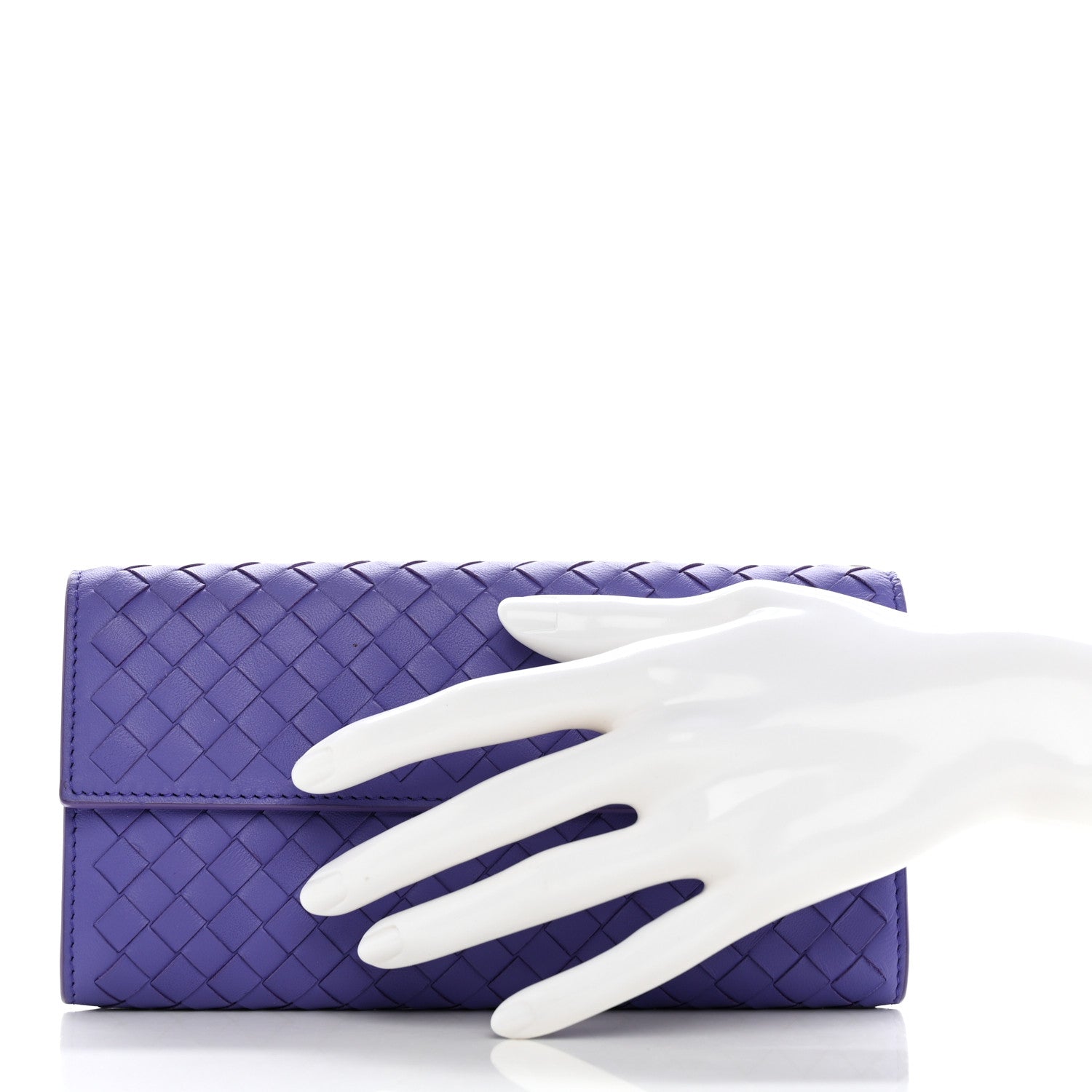 Bottega Veneta Nappa Intrecciato Continental Flap Wallet Lavender 2 of 7
