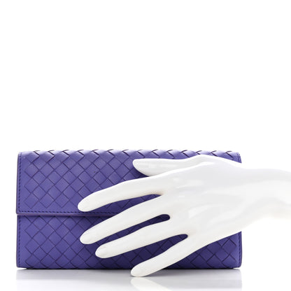 Bottega Veneta Nappa Intrecciato Continental Flap Wallet Lavender 2 of 7