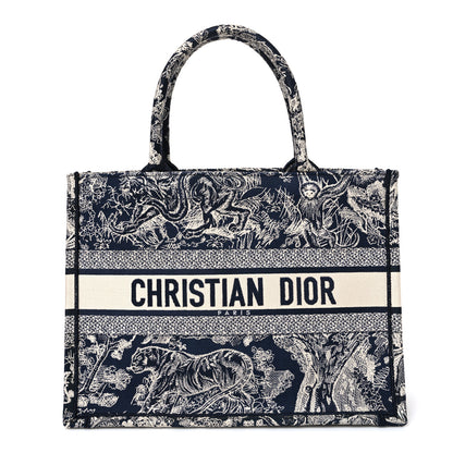 Christian Dior Canvas Embroidered Medium Dioriviera Toile De Jouy Reverse Book Tote Blue 1 of 9