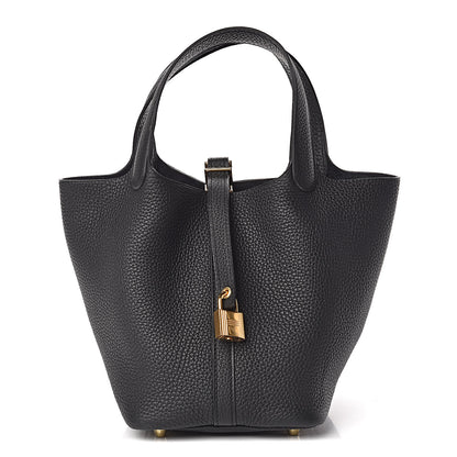 Hermes Taurillon Clemence Picotin Lock 18 PM Black 1 of 11