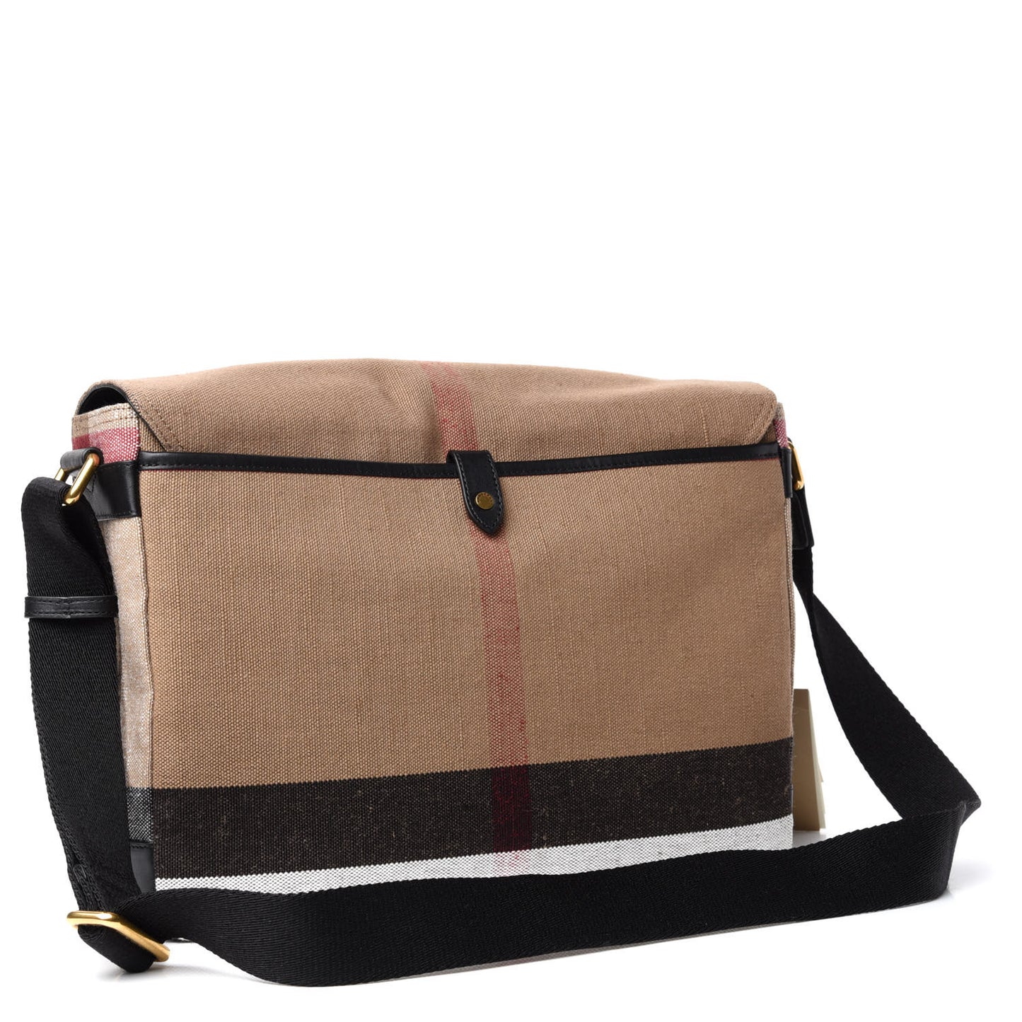 Canvas Mega Check Large Baildon Messenger Bag Black
