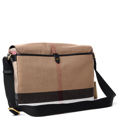 Burberry Canvas Mega Check Large Baildon Messenger Bag Black 3 of 10