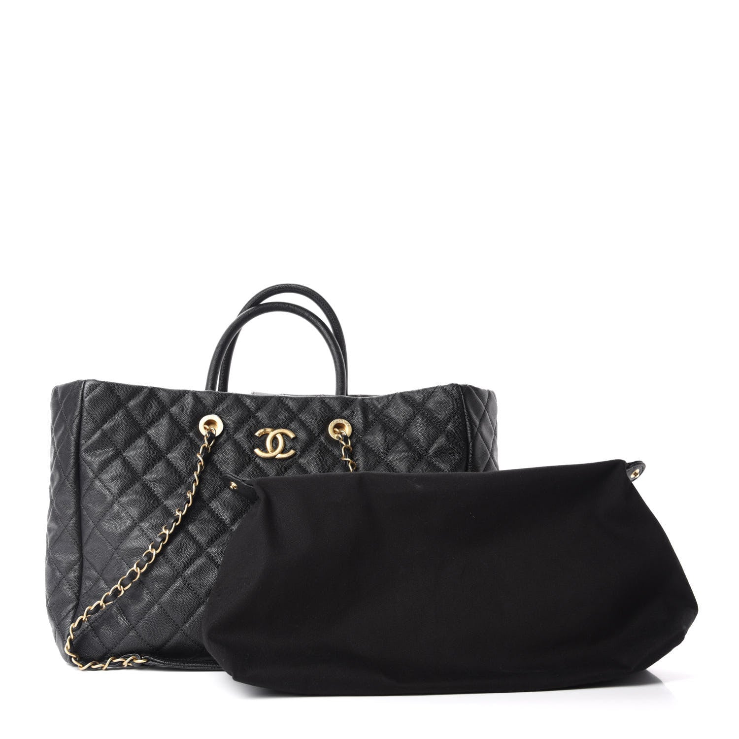 Chanel Caviar Quilted Large Coco Handle Shopping Tote Black 11 of 11