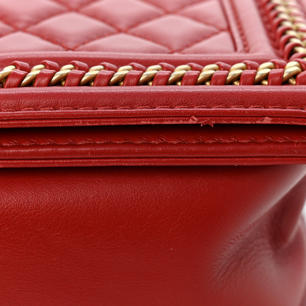 Chanel Lambskin Quilted Medium Top Handle Boy Flap Red 12 of 12