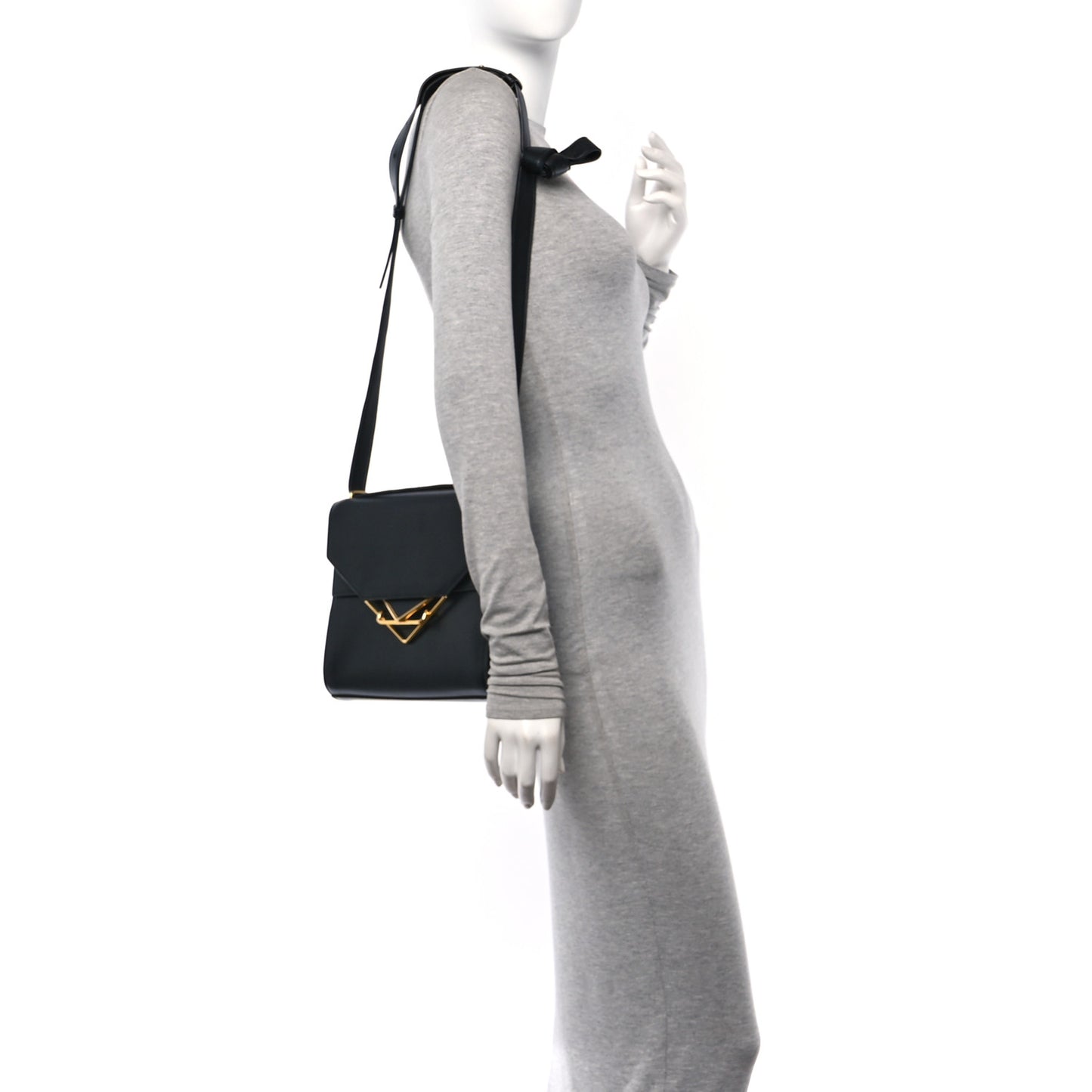 Box Calfskin Nappa Clip Bag Black