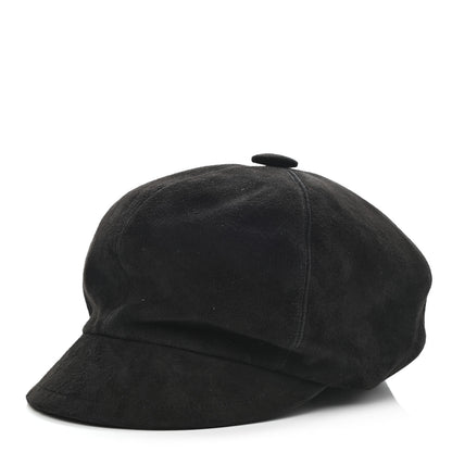 Christian Dior Suede Goatskin Arty Beret Cap 58 Black 1 of 8