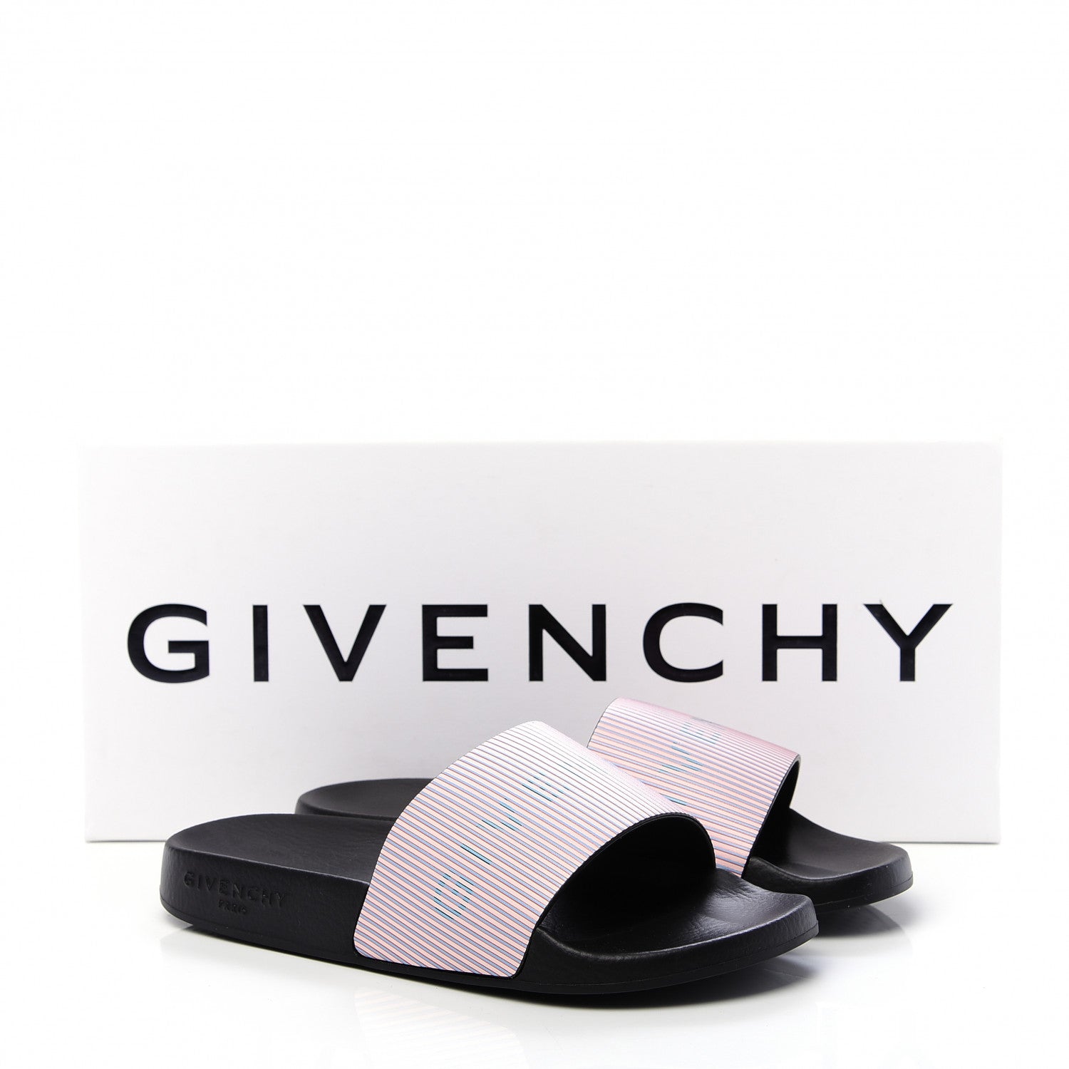 Givenchy Metallic Calfskin Logo Womens Pool Slide Sandals 35 Light Pink 9 of 9