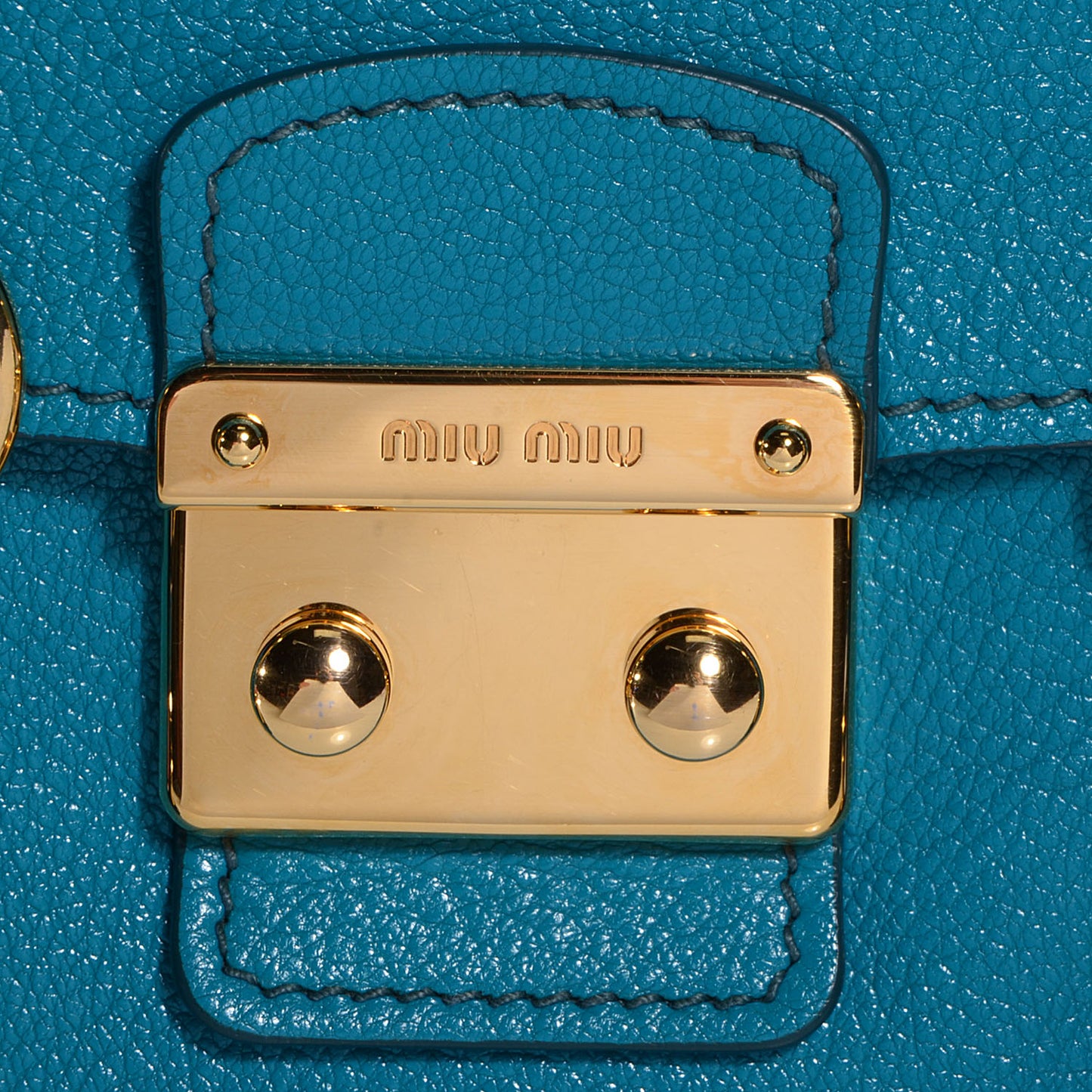 Grained Goatskin Madras Mini Crossbody Bag Turchese
