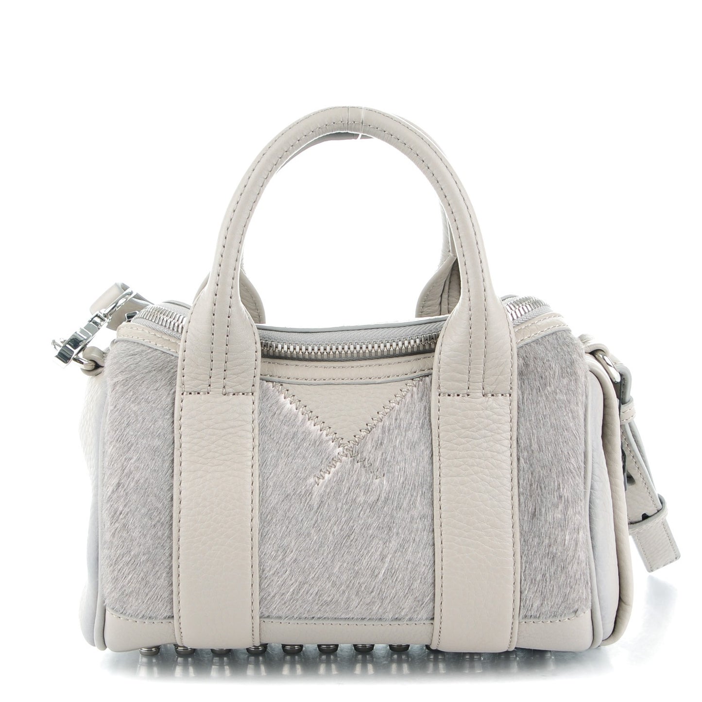 Calf Hair Mini Rockie Pewter Rhodium Hardware