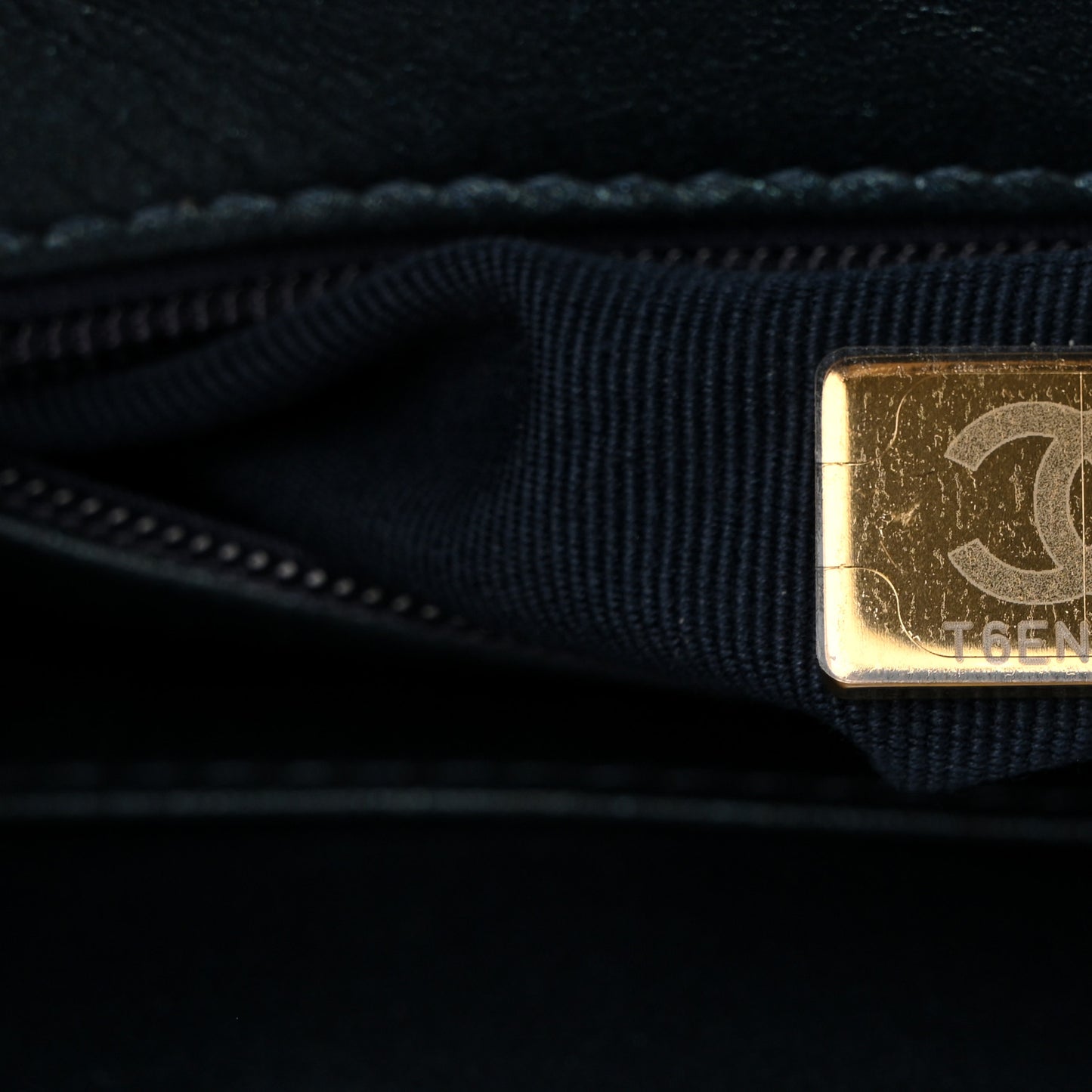 Metallic Aged Calfskin Quilted Nano Kelly Shopper Navy