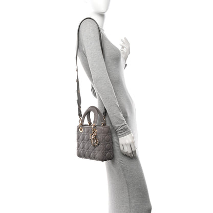 Christian Dior Lambskin Cannage Small Lucky Badges My Lady Dior Grey 2 of 13