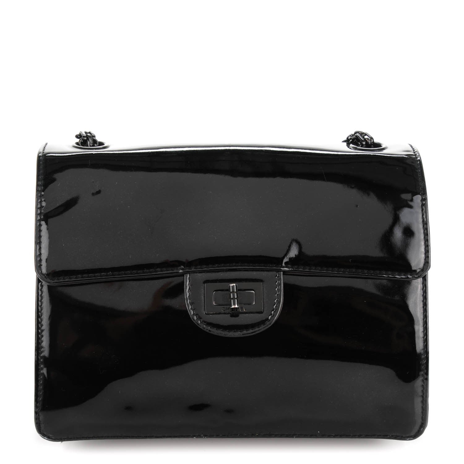Chanel Patent Small Mademoiselle Single Flap So Black 1 of 7