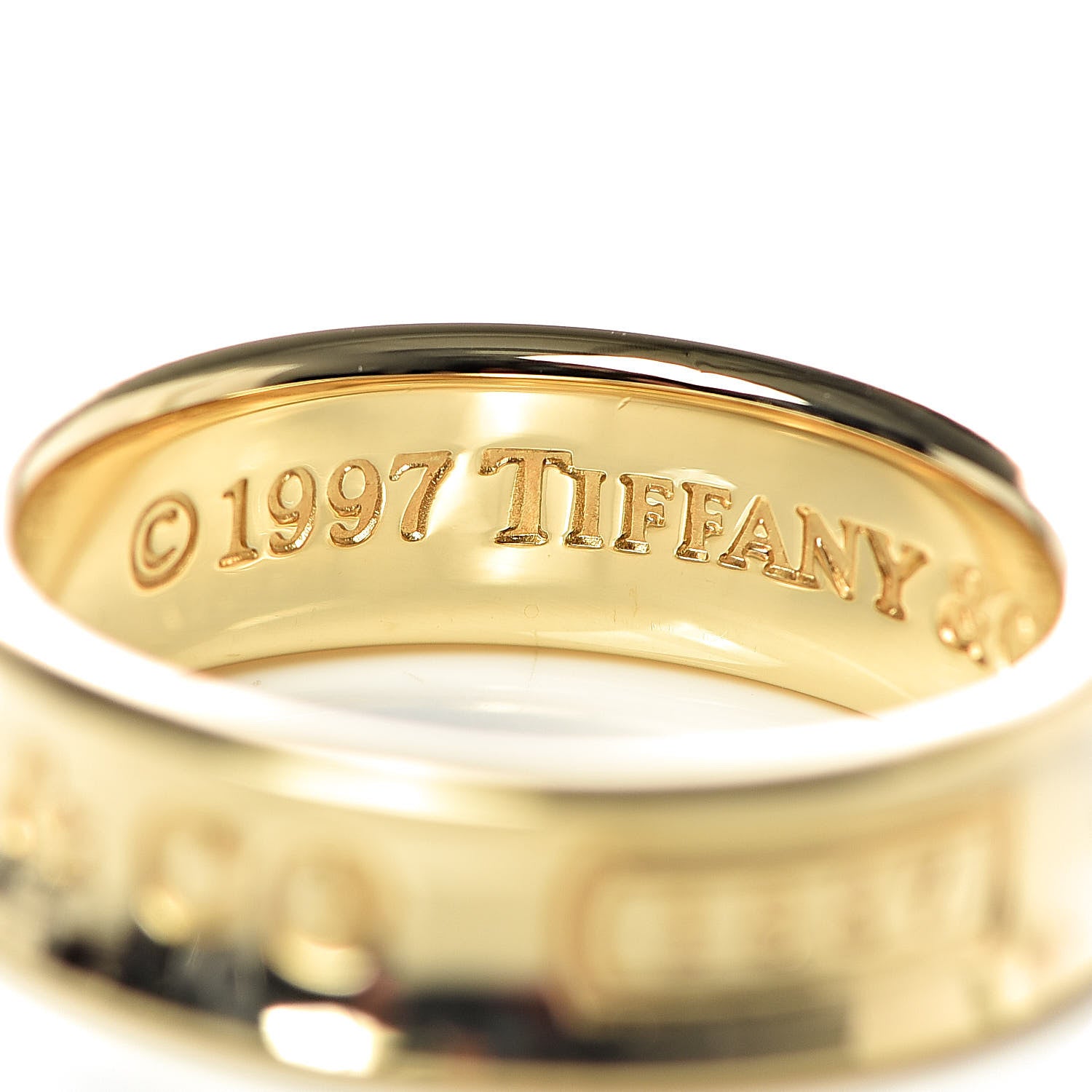Tiffany 18K Yellow Gold 1837 Band Ring 55 7.25 4 of 5