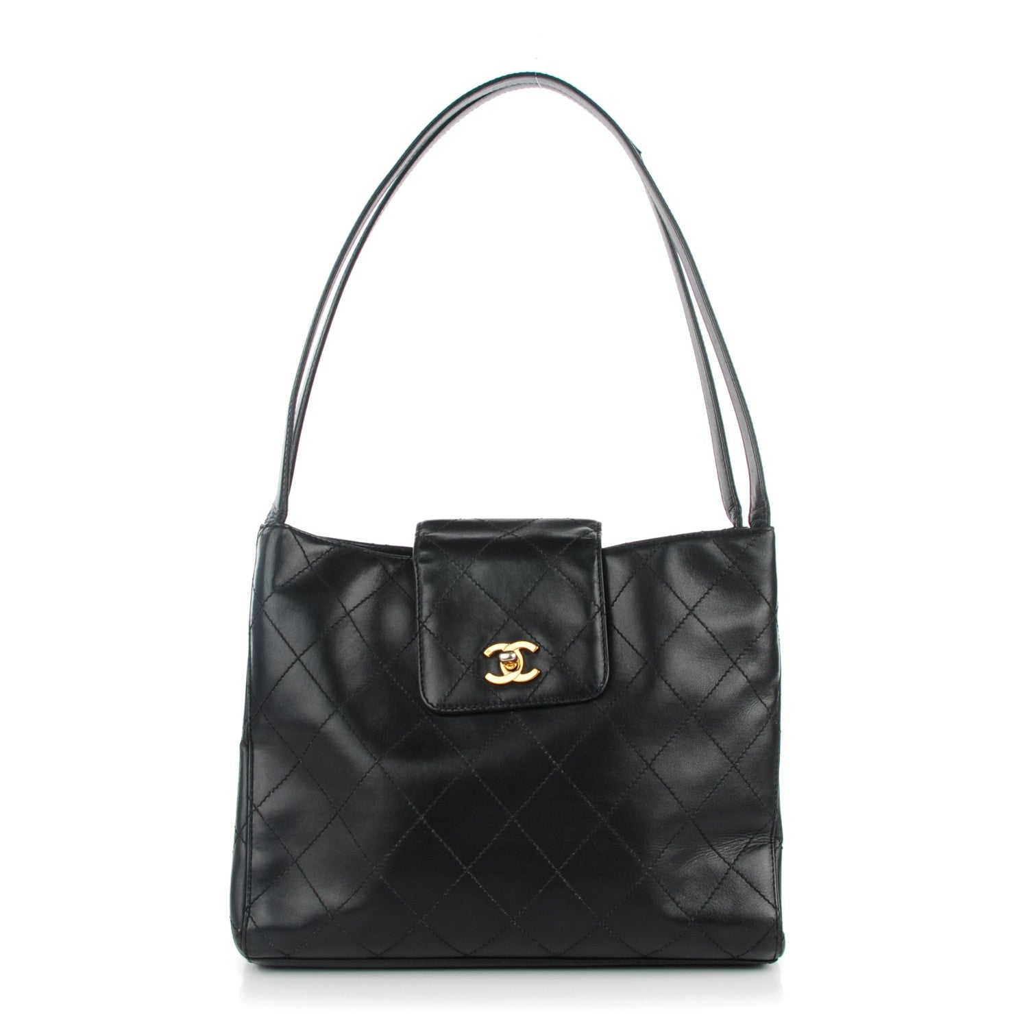 Chanel Lambskin Diamond Stitch Shoulder Bag Black 1 of 14