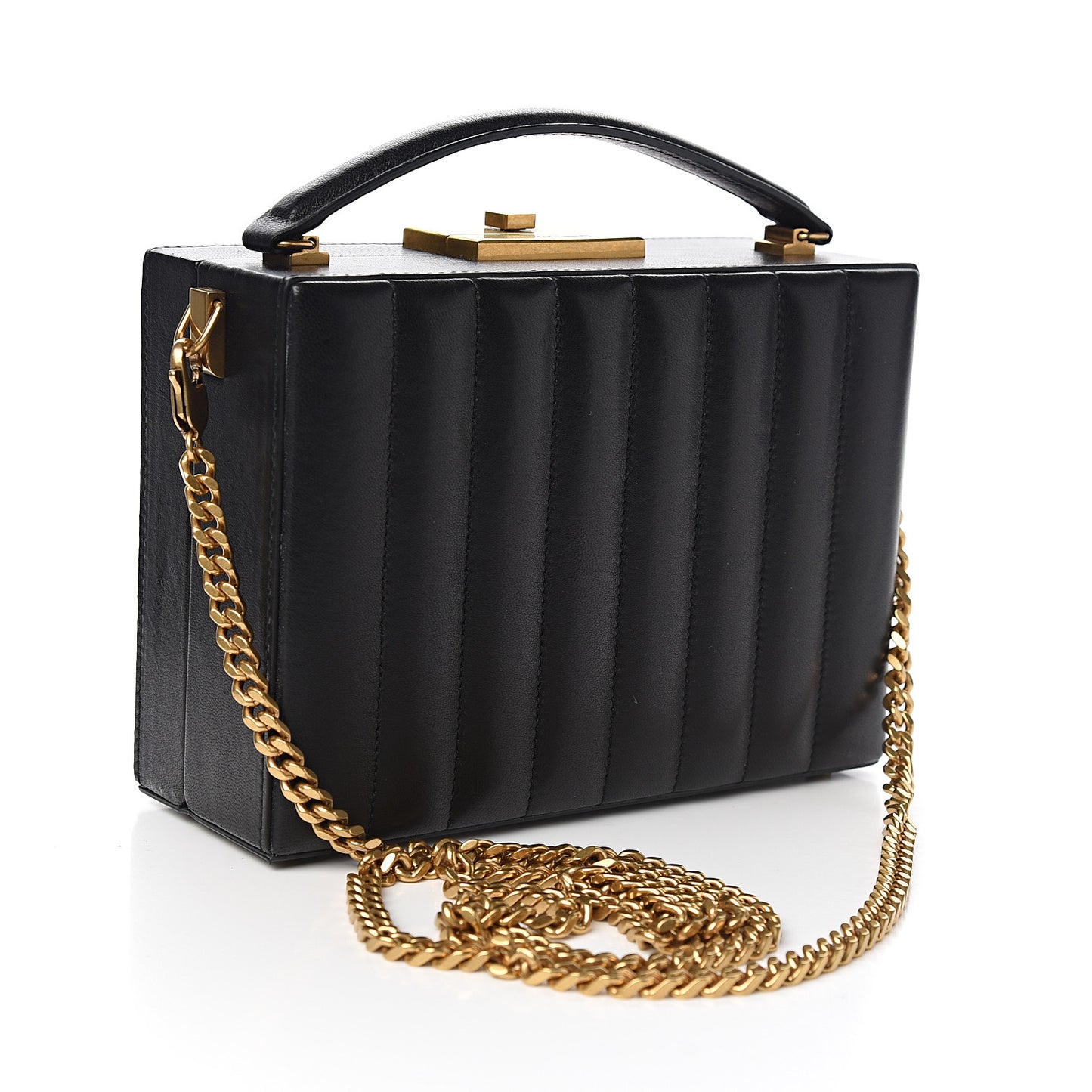 Lambskin Matelasse Nan Box Shoulder Bag Black