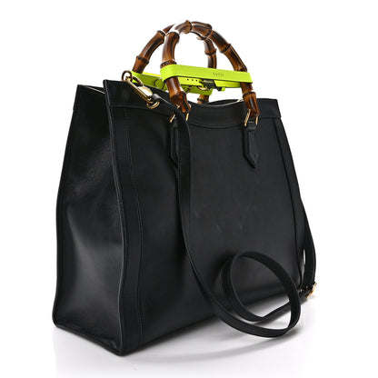 Gucci Calfskin Medium Diana Tote Bag Black Yellow Fluo 3 of 11
