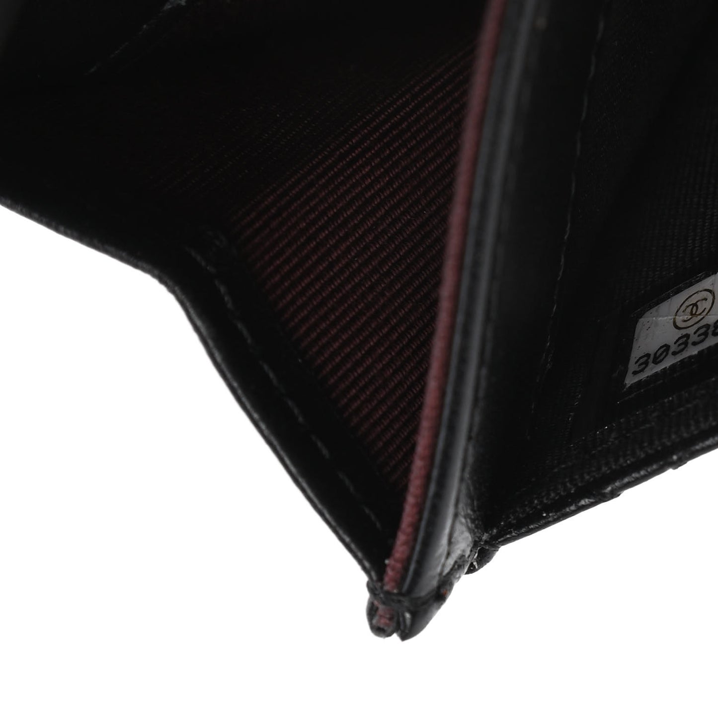 Lambskin Quilted Flap Card Holder Black